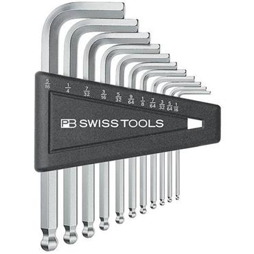 PB Swiss Tools PB 212Z.H 3/32'' - 5/16'' Ballpoint Short Imperial Hex Key Wrench Set