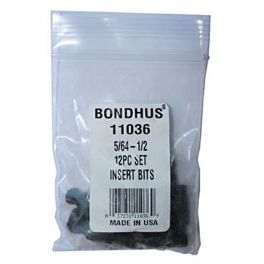 Bondhus BIX12 12 Piece Imperial Balldriver Insert Bit Set