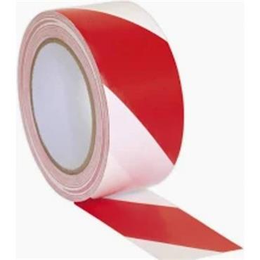 JSP HDH001-005-400 Red/White Striped Warning Non-Adhesive Barrier Tape 70mm x 500m