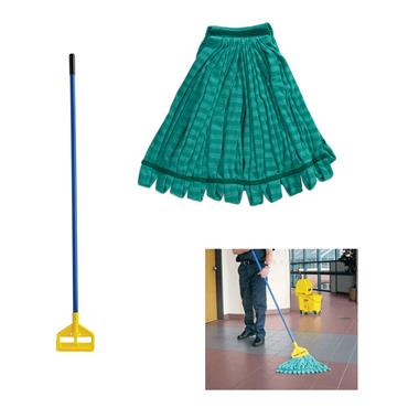 RUBBERMAID FGT81206GR00 Wet Mop & FGH14600BL00 Handle