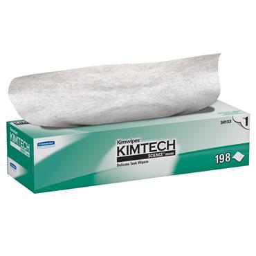 KIMBERLY CLARK 34133 Kimtech Science Delicate Task Wipes, White, 11.22" x 12.3", 198 Wipes per Box