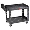 Rubbermaid FG452088BLA  2-Shelf Black Heavy Duty Utility Cart