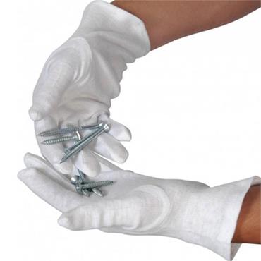 CITEC STOCBL Womens White High Quality Bleached Stockinette Cotton Gloves 
