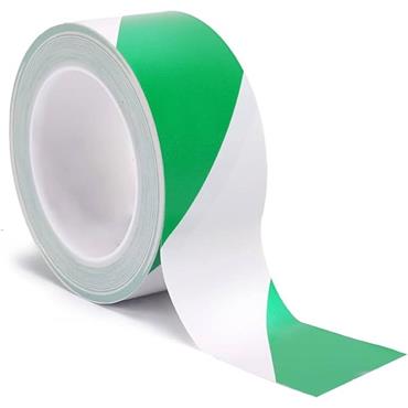 ULTRATAPE 1165 Green/White Striped Overlaminated Floor Marking Cleanroom Tape 50mm x 22m