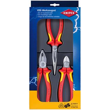 Knipex 00 20 12 3 Piece Electro Pack VDE Pliers Set