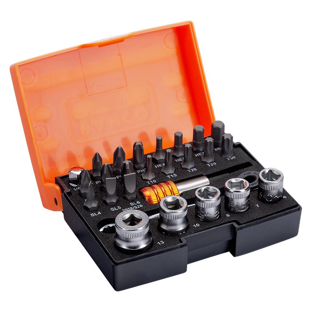 Bahco 2058/S26 26 Piece 1/4" Drive Ratcheting Bit Socket Set available