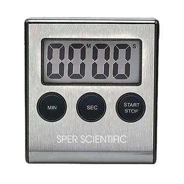 SPER 810028A Stainless Steel Digital Lab + Kitchen Timer