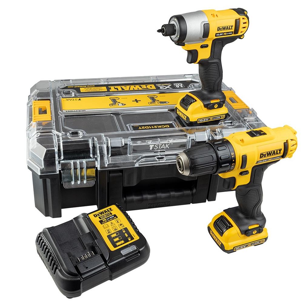 DeWALT DCK211D2T 10.8 Volt XR Drill Driver and Impact Driver Twin Kit