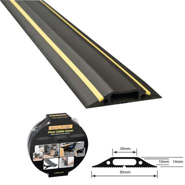 CITEC Black /Yellow Medium Hazard Duty Floor Cable Cover 9m