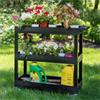 Luxor EC111-B 3-Shelf Black Tub Utility Cart
