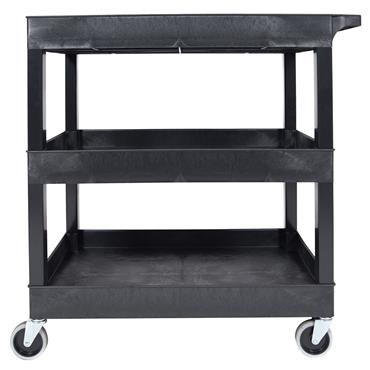 Luxor EC111-B 3-Shelf Black Tub Utility Cart