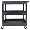 Luxor EC111-B 3-Shelf Black Tub Utility Cart
