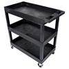 Luxor EC111-B 3-Shelf Black Tub Utility Cart