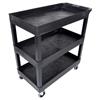Luxor EC111-B 3-Shelf Black Tub Utility Cart