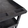 Luxor EC111-B 3-Shelf Black Tub Utility Cart