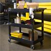 Luxor EC111-B 3-Shelf Black Tub Utility Cart