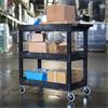 Luxor EC111-B 3-Shelf Black Tub Utility Cart