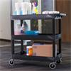 Luxor EC111-B 3-Shelf Black Tub Utility Cart
