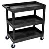 Luxor EC111-B 3-Shelf Black Tub Utility Cart