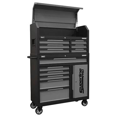 SEALEY AP1080GR Superline Pro Topchest & Rollcab Combination 12 Drawer & 1 Door Cupboard - Grey