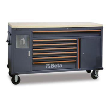 BETA 045000191 C45PRO 2.0 MWS/W-ROLLER  Work Station Cabinet, 7 Drawers
