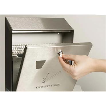 RUBBERMAID FGR1012EBK Galvanised Steel Wall Outdoor Ashtray, Grey/Black, 85x 390 x 270mm