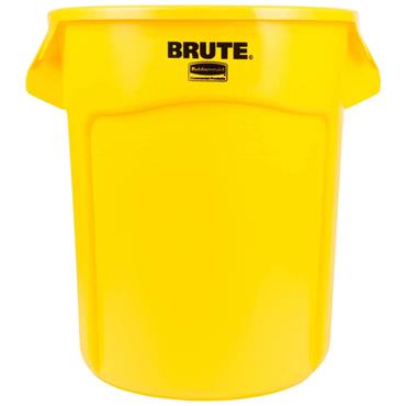 RUBBERMAID FG262000YEL  Polyethylene Waste Bin, Yellow, 75 Litres
