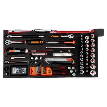 BAHCO 1483KHD3RB-FF2 Metallic Tool Box Aviation Toolkit, 152 Piece Kit