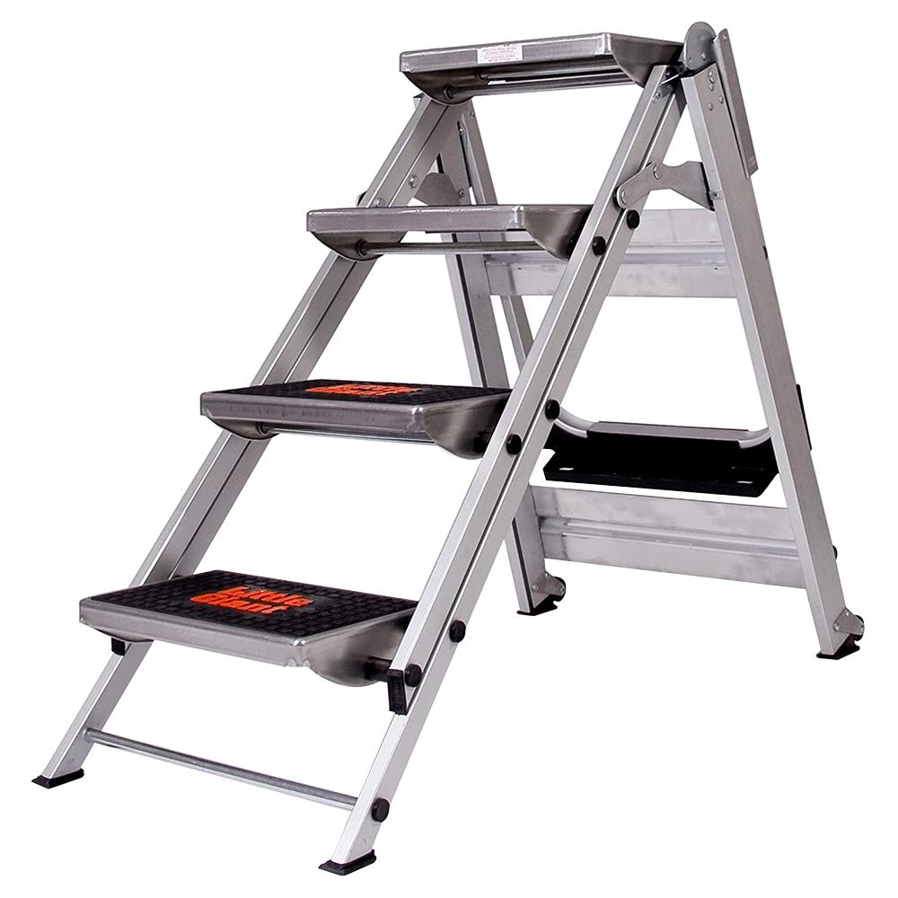 Little Giant 10410B 4 Step Safety Ladder with Bar and Tray available ...