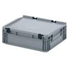 Auer Packaging ED43/12HG 10 Litre Euro Container with Lid - Silver Grey