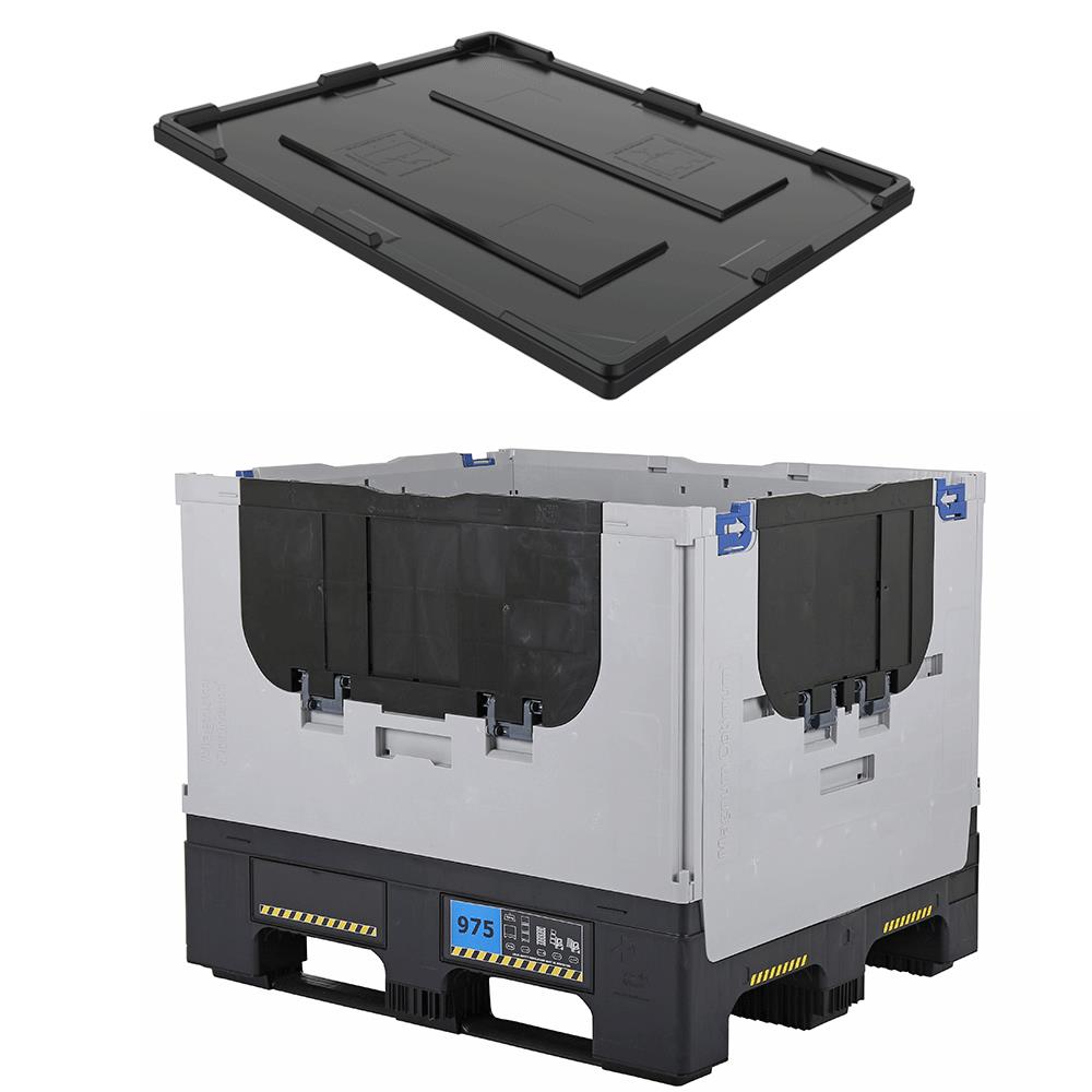 Schoeller Allibert Heavy Duty Collapsible Pallet Box with Lid, 1200 x