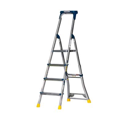 WERNER 75076 ADUSTA STEP PRO Adjustable Rear Section Lightweight Aluminium Ladder , 4 Step