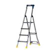 WERNER 75076 ADUSTA STEP PRO Adjustable Rear Section Lightweight Aluminium Ladder , 4 Step
