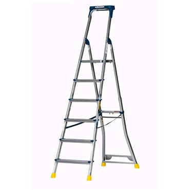 WERNER 75077 ADUSTA STEP PRO Adjustable Rear Section Lightweight Aluminium Ladder , 6 step
