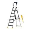 WERNER 75077 ADUSTA STEP PRO Adjustable Rear Section Lightweight Aluminium Ladder , 6 step