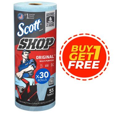 Scott 75130 Original Shop Towel, 9.4"x11" , 55 Sheets per pack