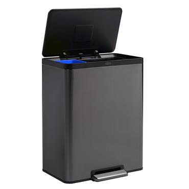 RUBBERMAID 2145985 60L Dual Stream Step-On Stainless Steel Waste Bin