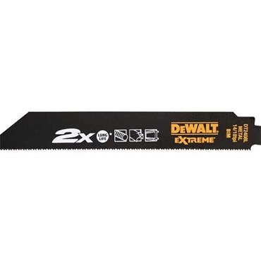 DeWALT DT2408L-QZ 14/18 TPI 2 x 5 Piece Metal Cutting Life Recip Blade, 203mm