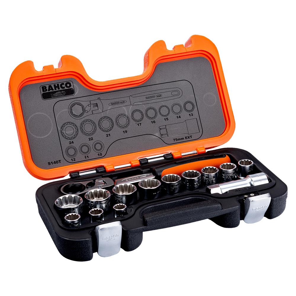 Bahco S140T 14 Piece PassThrough Drive Socket Set available online