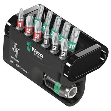 Wera 05057420001 Bit-Check 12 BiTorsion 1 Screwdriver Bit Set