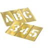 CH Hanson 45 Pcs 4" Interlocking Brass Single Letter and Number Stencil Set 10074