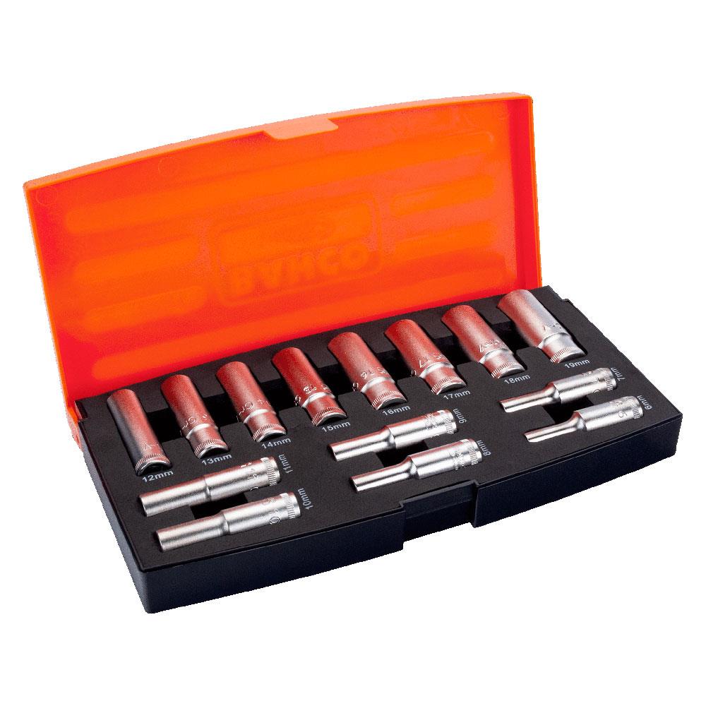 Bahco S1214L 14 Piece 3/8" Drive Deep Metric Socket Set 619mm available online Caulfield