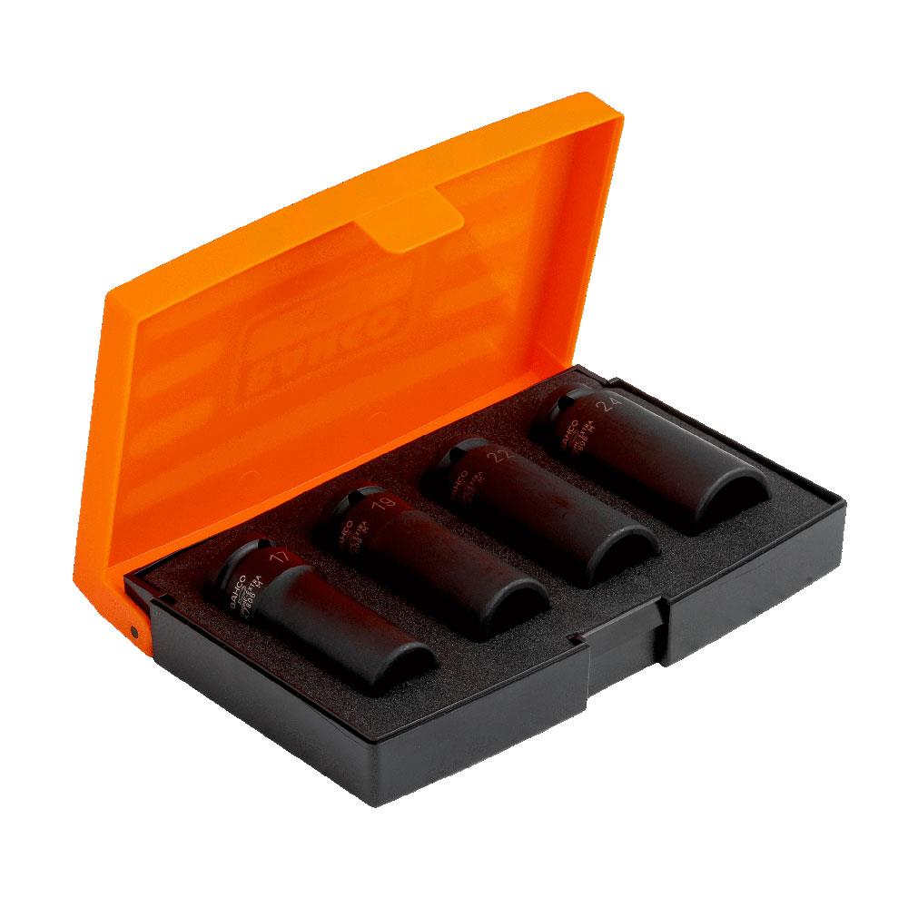 Bahco K7806M/S4 4 Piece 1/2" Square Drive Deep Impact Socket Set with