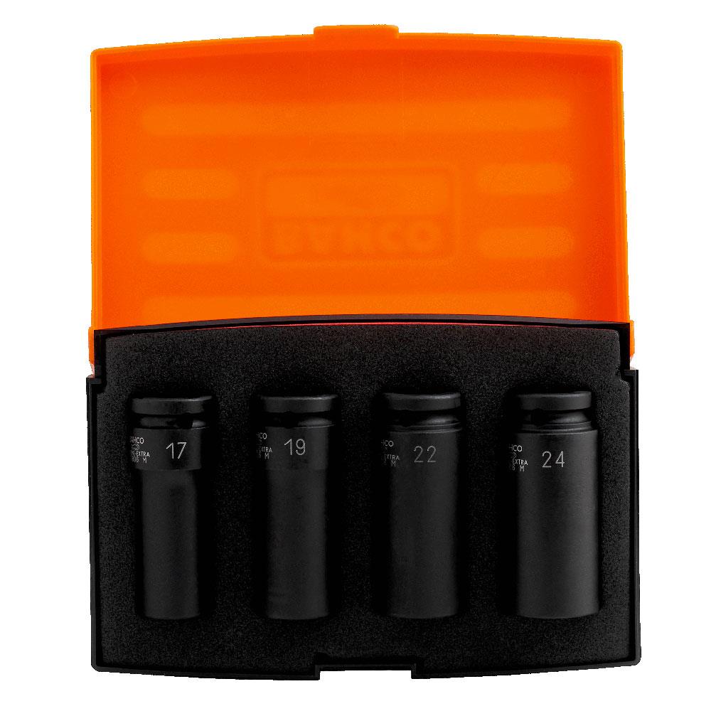 Bahco K7806M/S4 4 Piece 1/2" Square Drive Deep Impact Socket Set with
