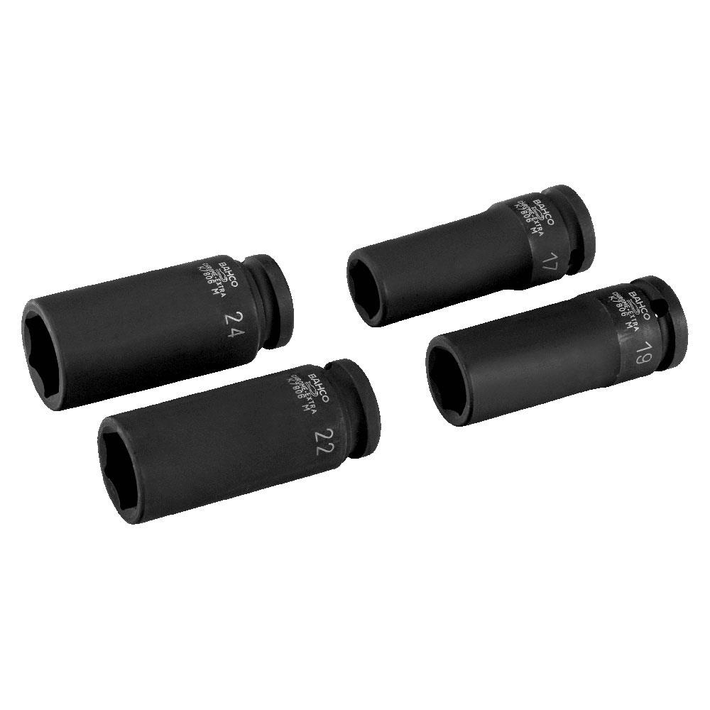 Bahco K7806M/S4 4 Piece 1/2" Square Drive Deep Impact Socket Set with Metric Hex Pro available