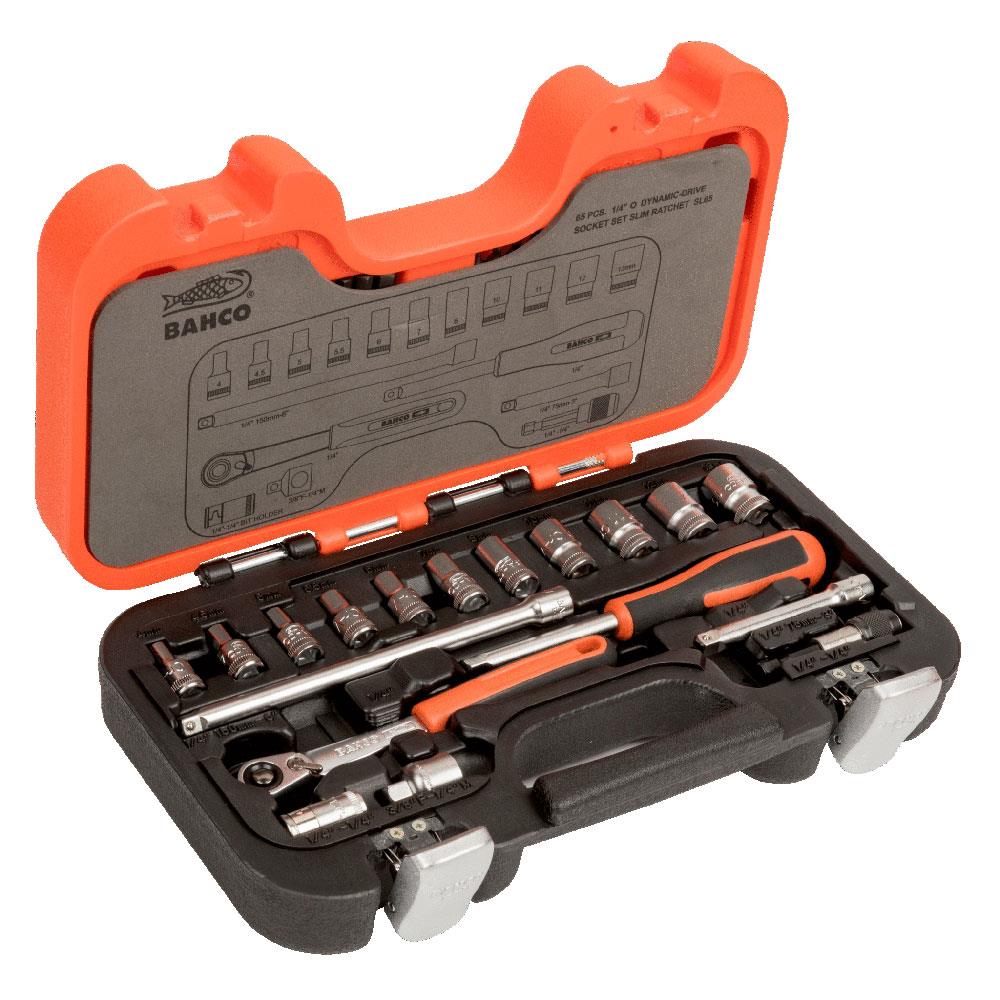 Bahco SL65 65 Piece Slim Metric 1/4" Drive Socket Set available online
