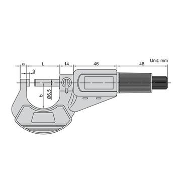 INSIZE 3109-25A Digital Outside Micrometer, Range: 0-25mm/0-1"