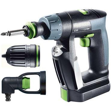 Festool 576094 CXS Lithium-Ion 10.8 Volt Cordless Drill Set, 2 x 2.6Ah Batteries