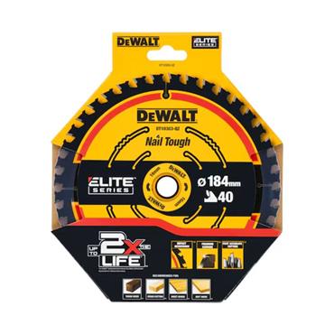 DeWALT 184 x 16 x 40T, ELITE Circular Saw Blade - DT10303-QZ