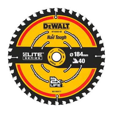 DeWALT 184 x 16 x 40T, ELITE Circular Saw Blade - DT10303-QZ